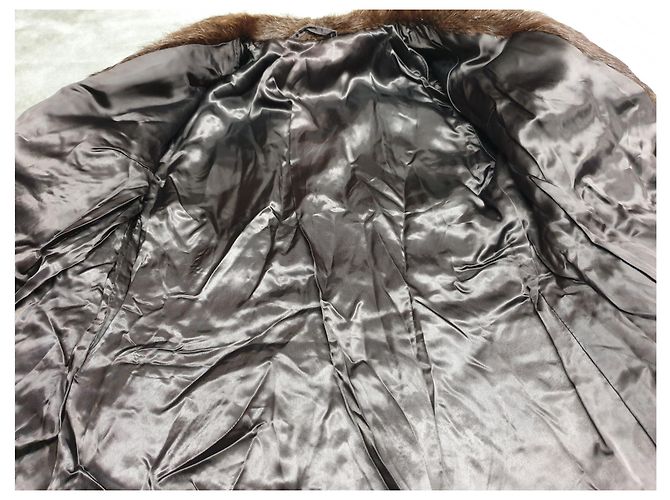 Autre Marque Abrigo pea coat de piel de castor marrón Castaño - vista 3