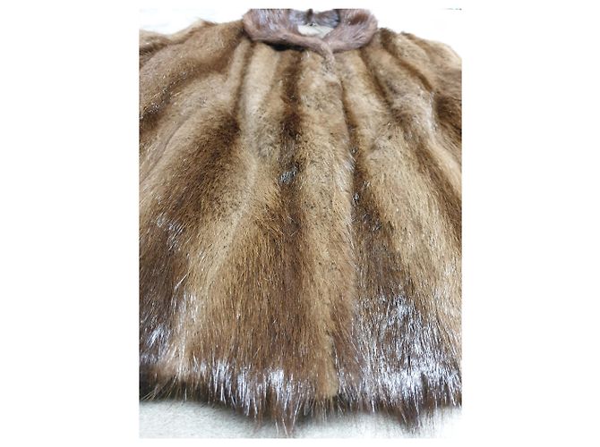 Autre Marque Abrigo de piel de castor marrón Castaño - vista 10