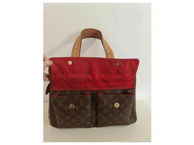 Borsa Louis Vuitton in pelle marrone scuro - vista 2