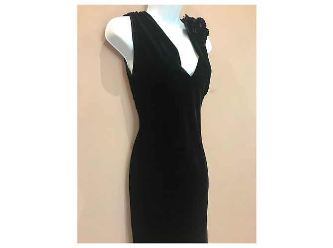 Jean Paul Gaultier Jean-Paul Gaultier schwarzes kurzes Samtkleid - Ansicht 16