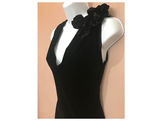 Jean Paul Gaultier Jean-Paul Gaultier schwarzes kurzes Samtkleid - Ansicht 17