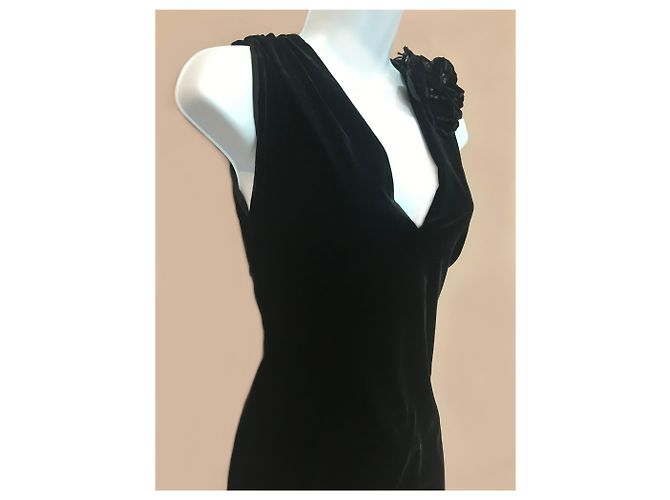 Jean Paul Gaultier Jean-Paul Gaultier schwarzes kurzes Samtkleid - Ansicht 19