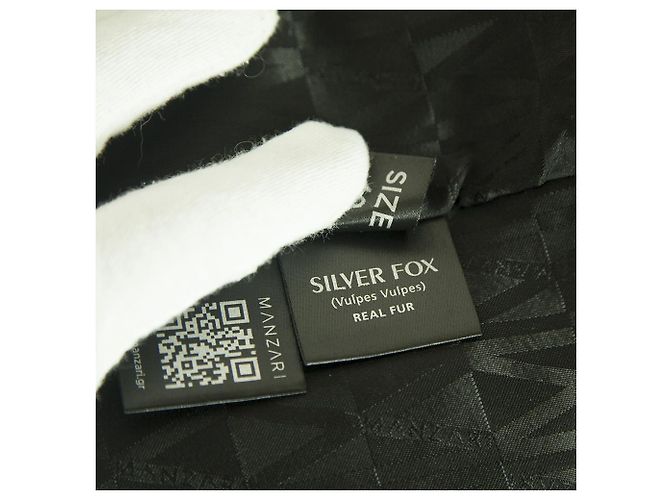 MANZARI Silver Fox Pelzjacke in erstaunlicher Mitternachtsblau-Farbe! Größe 40 Schwarz - Ansicht 4