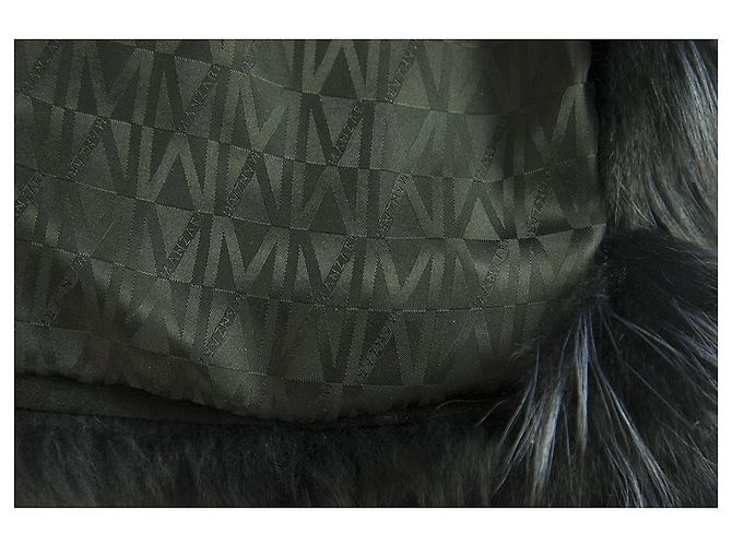 MANZARI Silver Fox Pelzjacke in erstaunlicher Mitternachtsblau-Farbe! Größe 40 Schwarz - Ansicht 6