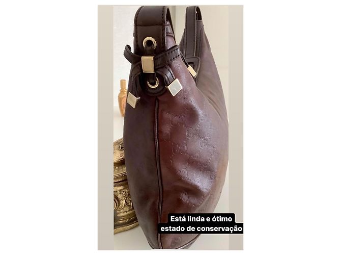 Gucci in pelle incisa Marrone scuro - vista 3