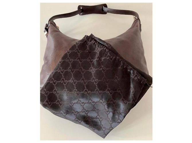 Gucci in pelle incisa Marrone scuro - vista 4