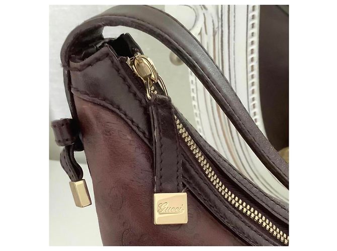 Gucci in pelle incisa Marrone scuro - vista 6