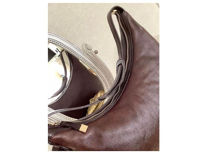 Gucci in pelle incisa Marrone scuro - vista 8