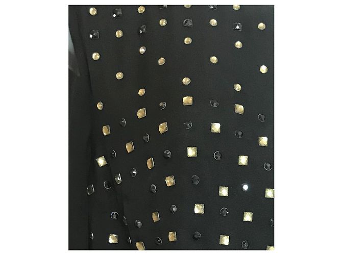 Blusa Diane Von Furstenberg in seta nera con strass Nero - vista 2
