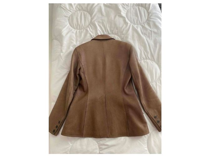Hermès Chaqueta de gamuza Marrón oscuro - vista 2