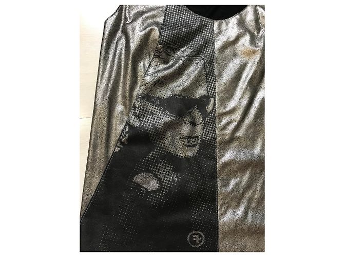 Karl Lagerfeld Leder Tanktop Silber - Ansicht 2