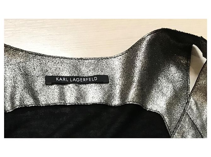 Karl Lagerfeld Leder Tanktop Silber - Ansicht 3