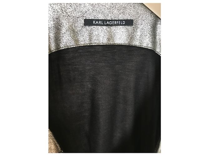 Karl Lagerfeld Leder Tanktop Silber - Ansicht 6