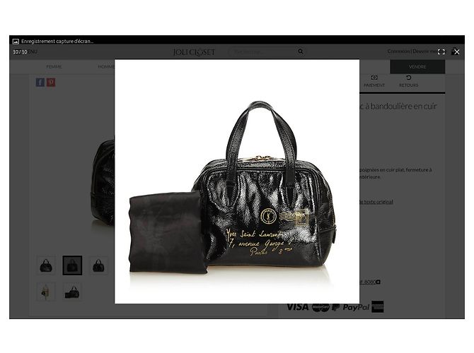 Borsa a mano Yves Saint Laurent Y Mail Nera Vernice Nero - vista 2