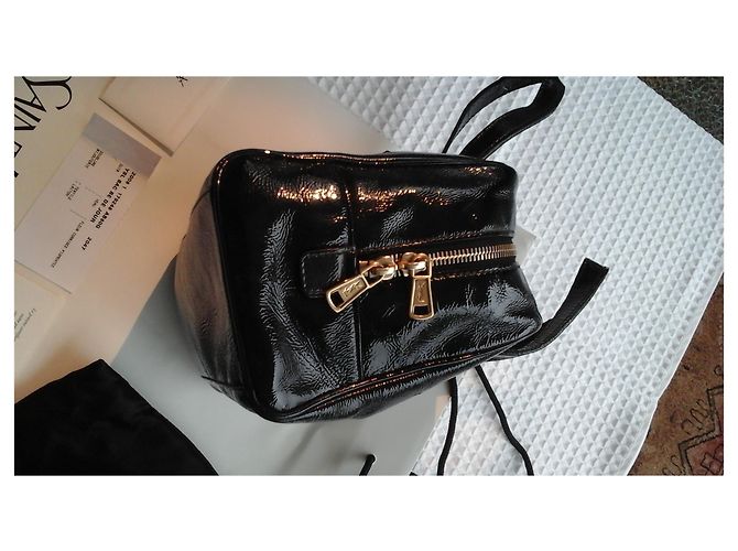 Borsa a mano Yves Saint Laurent Y Mail Nera Vernice Nero - vista 5