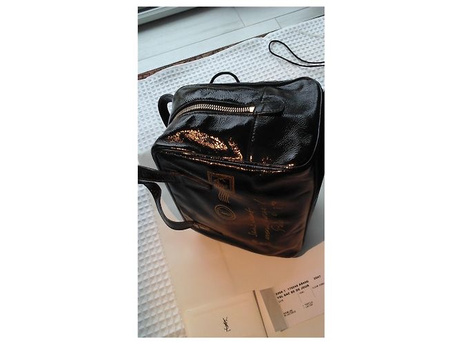 Borsa a mano Yves Saint Laurent Y Mail Nera Vernice Nero - vista 6