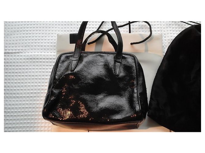 Borsa a mano Yves Saint Laurent Y Mail Nera Vernice Nero - vista 7