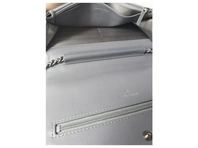 Wallet On Chain Chanel WOC Grau Marineblau - Ansicht 5