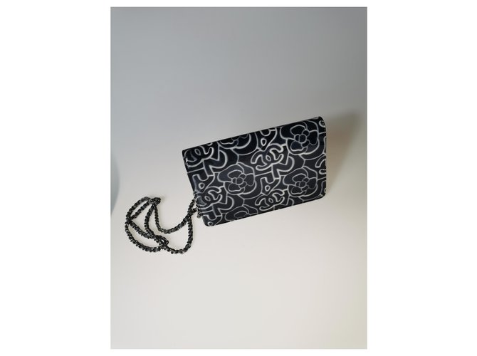 Wallet On Chain Chanel WOC Grau Marineblau - Ansicht 7