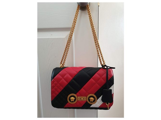 Versace Farbblock in gestepptem Symbol in Nappaleder - Ansicht 6
