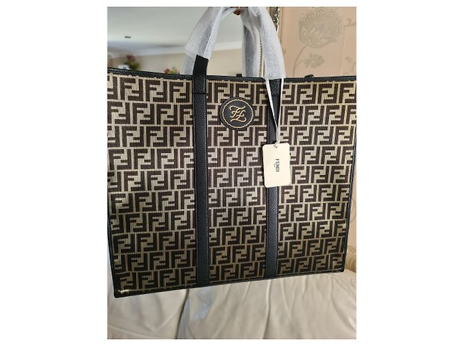 Zucca FENDI FF Motiv Einkaufstasche Braun - Ansicht 11