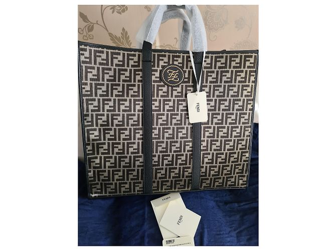 Zucca FENDI FF Motiv Einkaufstasche Braun - Ansicht 7