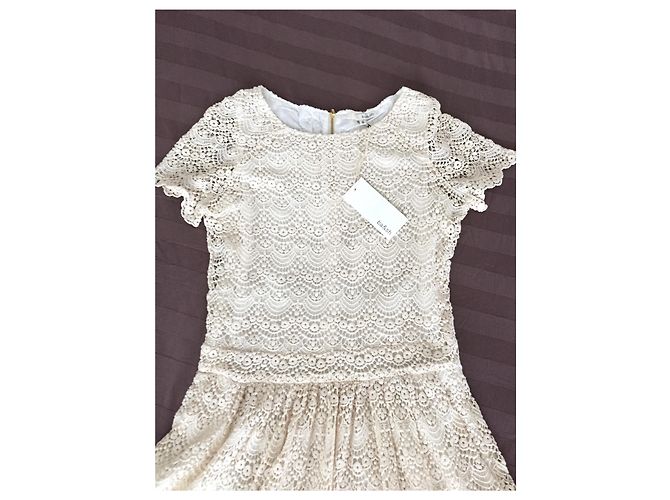 Ba&Sh Offenbach Häkelspitzenkleid cremeweiß Baumwolle Aus weiß - Ansicht 2