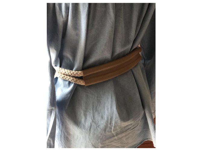 By Malene Birger cintura in cotone con catena e macramè Beige - vista 4