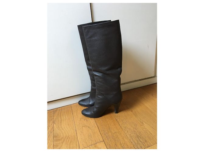 Giuseppe Zanotti Botas de piel granulada en marrón oscuro - vista 4