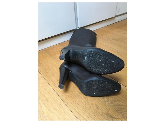 Giuseppe Zanotti Botas de piel granulada en marrón oscuro - vista 6