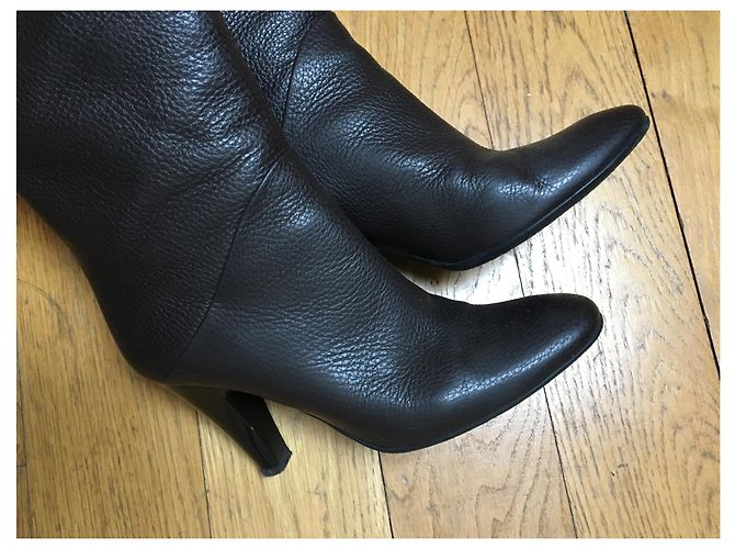 Giuseppe Zanotti Botas de piel granulada en marrón oscuro - vista 7