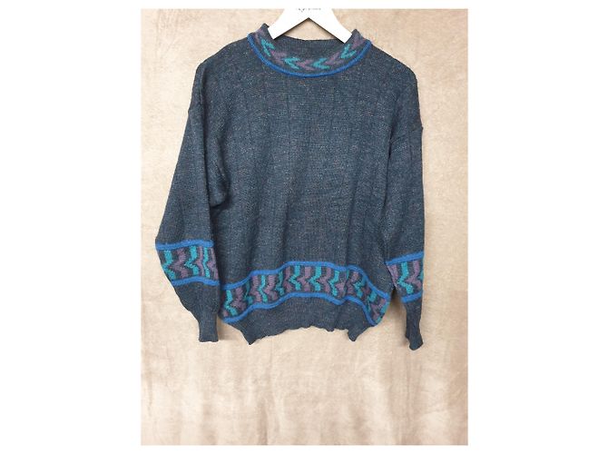 Adidas Pullover blau aus Wolle und Acryl M - Ansicht 9