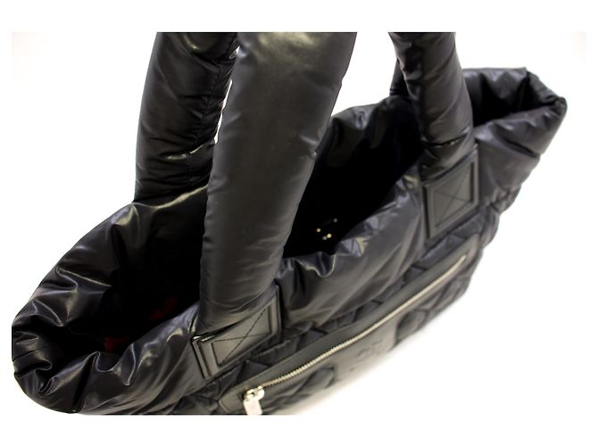 CHANEL Coco Cocoon PM Tote Bag in nylon borsetta in pelle nera Nero - vista 11