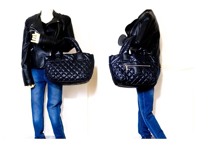 CHANEL Coco Cocoon PM Tote Bag in nylon borsetta in pelle nera Nero - vista 12