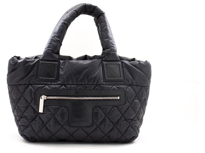 CHANEL Coco Cocoon PM Tote Bag in nylon borsetta in pelle nera Nero - vista 2