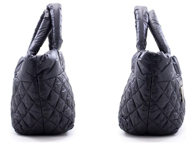 CHANEL Coco Cocoon PM Tote Bag in nylon borsetta in pelle nera Nero - vista 5