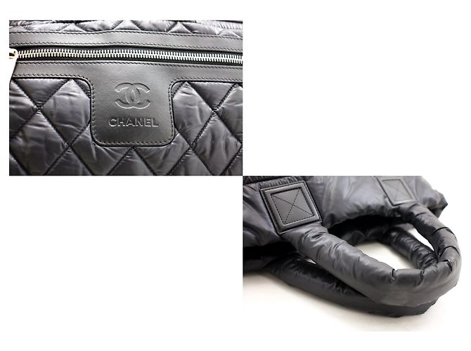 CHANEL Coco Cocoon PM Tote Bag in nylon borsetta in pelle nera Nero - vista 7