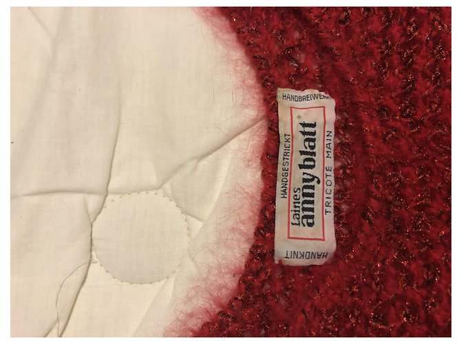 Autre Marque Anny Blatt Angora Pullover rot handgestrickt - Ansicht 2