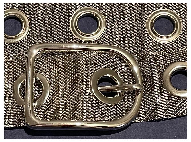 Sonia Rykiel Cintura metallica argentata con occhielli - vista 6