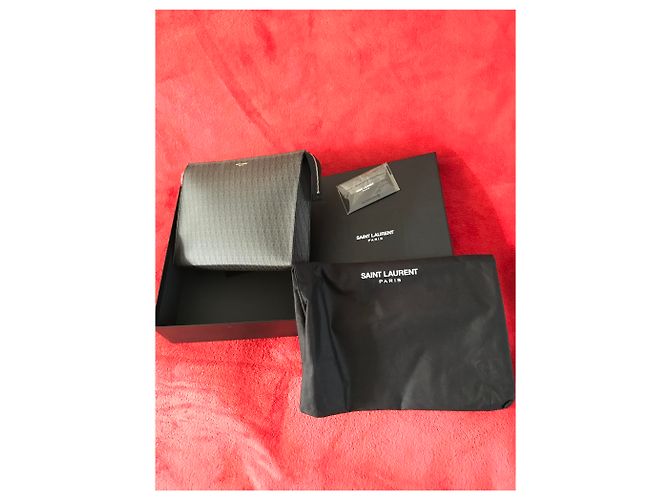 SAINT LAURENT PARIS Pochette / trousse classica in toile con monogramma Marrone - vista 15