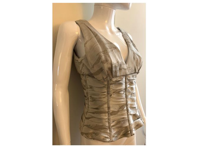 Armani Bustier de organza gris claro - vista 11