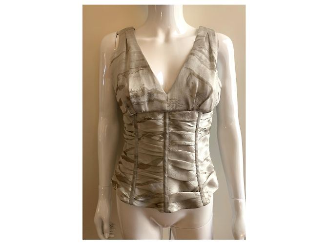 Armani Bustier de organza gris claro - vista 7