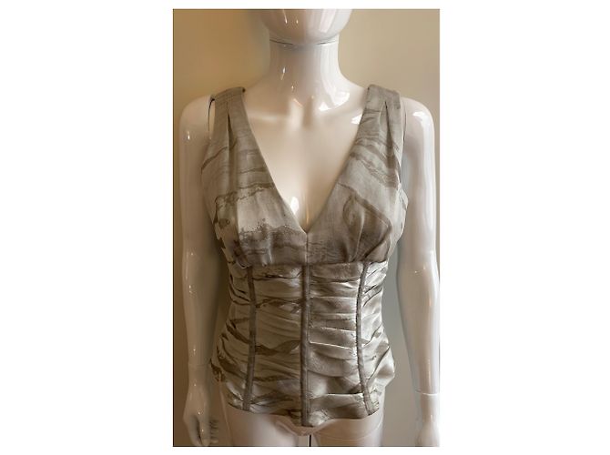 Armani Bustier de organza gris claro - vista 8