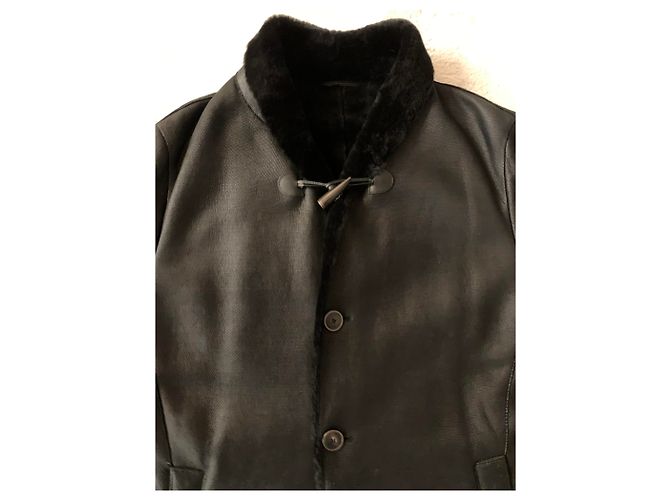Giorgio Armani Sheraling Pelzmantel von Black Lamb - Ansicht 3