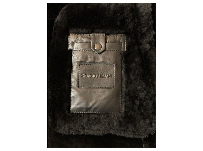 Giorgio Armani Sheraling Pelzmantel von Black Lamb - Ansicht 5