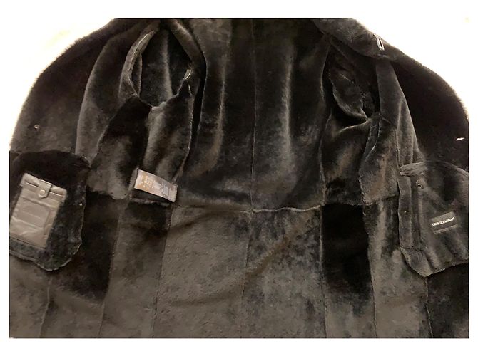 Giorgio Armani Sheraling Pelzmantel von Black Lamb - Ansicht 7