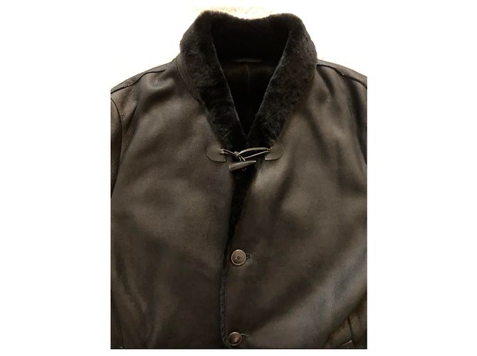 Giorgio Armani Sheraling Pelzmantel von Black Lamb - Ansicht 9