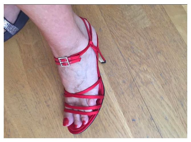 Cambon Chanel Sandali abito vintage Rosso - vista 3