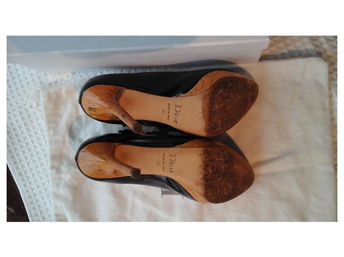 Décolleté Christian Dior Starlet in vernice nera Nero - vista 7