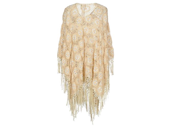 Twin Set Häkelponcho Strickjacke beige Baumwolle - Ansicht 5